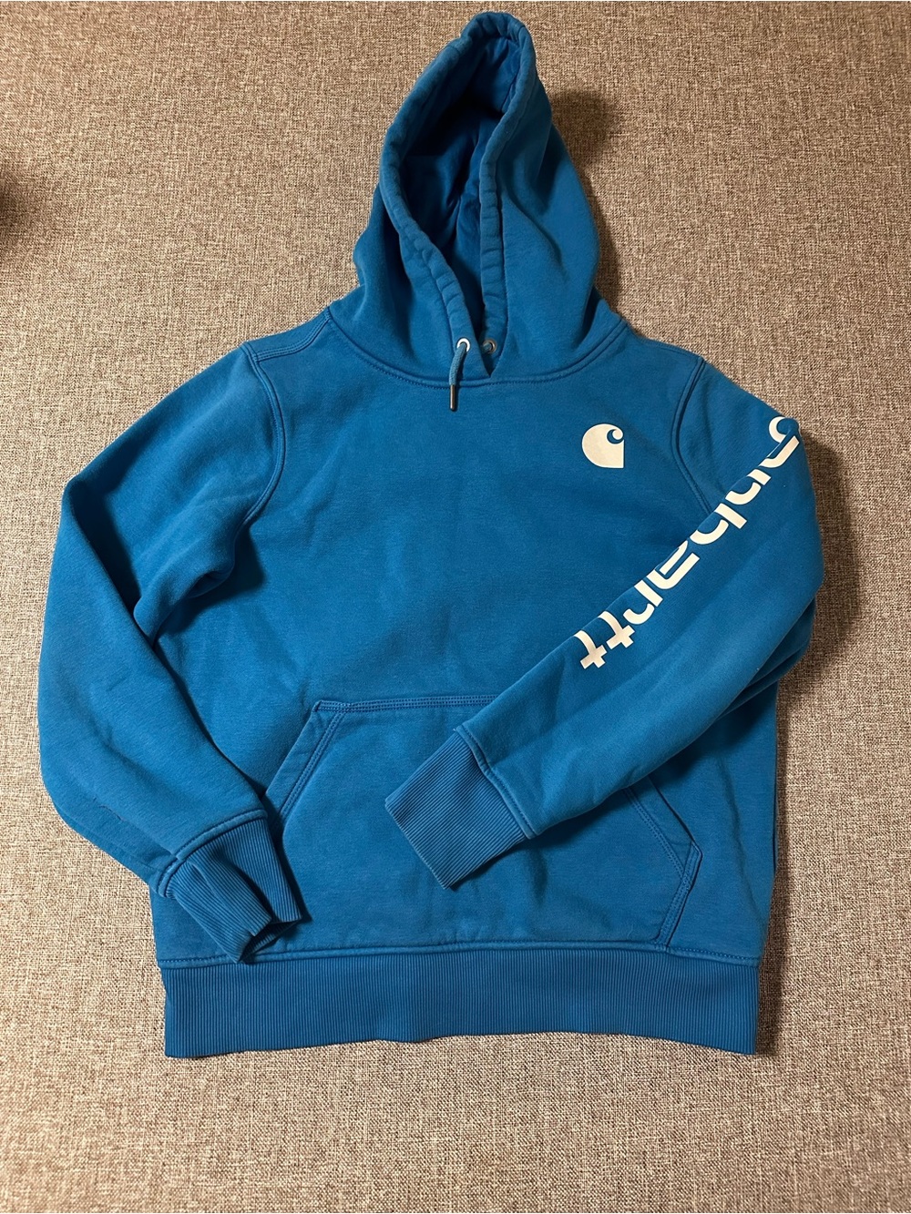 Carhartt Women’s Teal Blue Logo Pullover Hoodie